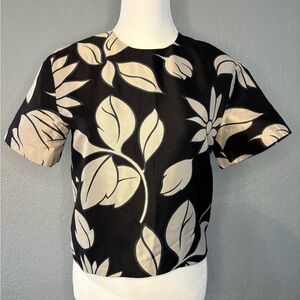 Paul & Joe Sisters NWOT Floral Blouse in Black, Cream, and Navy. Size 0